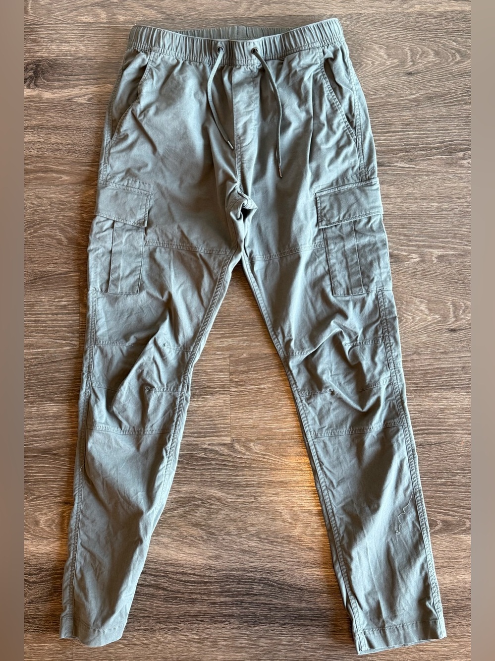 H&M Olive Green Cargo Joggers with Drawstring Waist